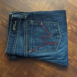 CoH Citizens of Humanity Kelly Low Rise Bootcut Size 26 Dark Red Stitch Denim